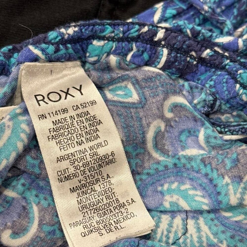 Roxy blue and black patterned flare pants - Picture 4 of 8